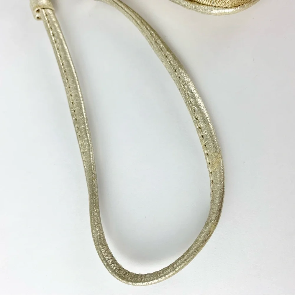 Coach Signature Print Metallic Wristlet Coin Card Wallet